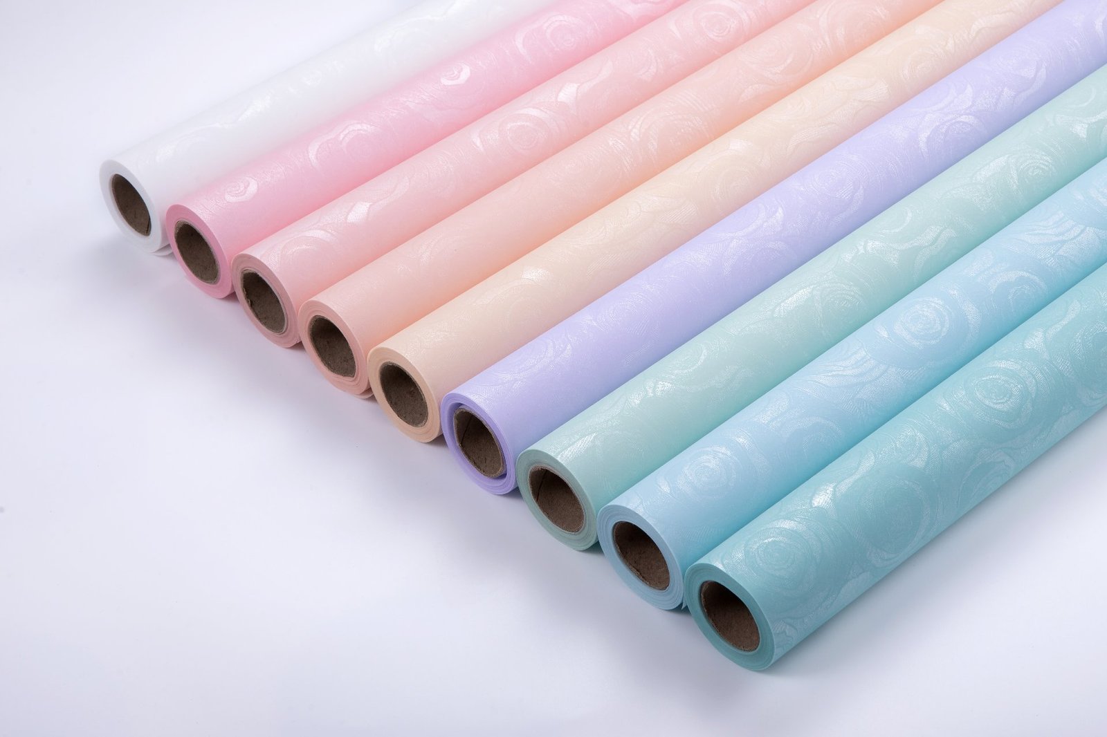 Pastel gradient flower wrapping paper rolls
